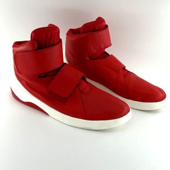 Nike's Marxman Sneakers University Red Leather Tops Sz-13 Hook & Loop Closures - Picture 9 of 11
